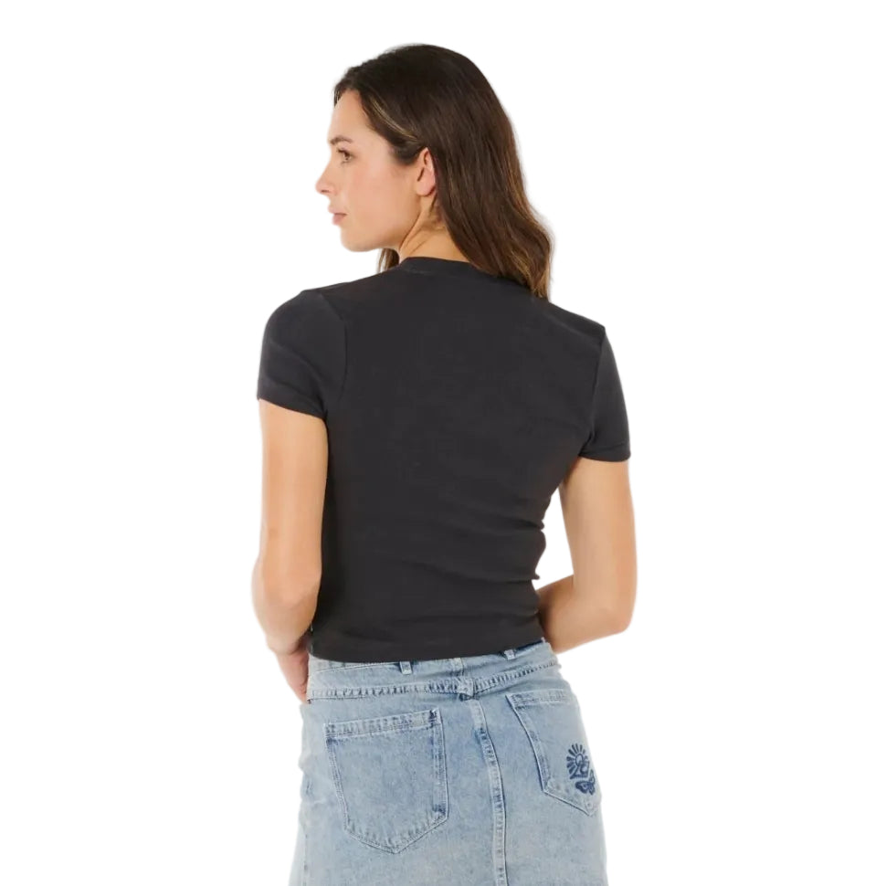 Rip Curl Surf Side Fitted Tee - Washed Black