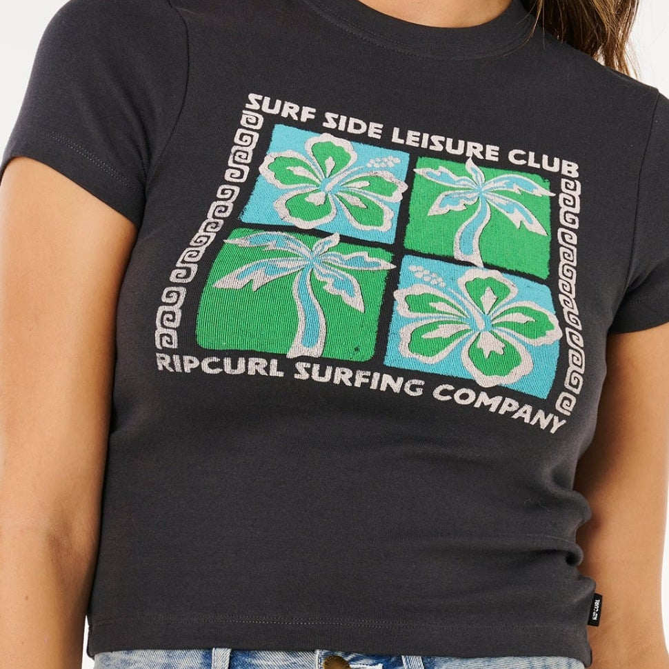 Rip Curl Surf Side Fitted Tee - Washed Black