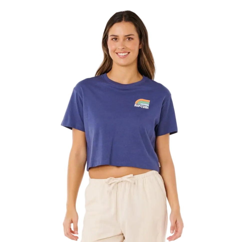 Rip Curl Surf Side Cropped Tee - Navy