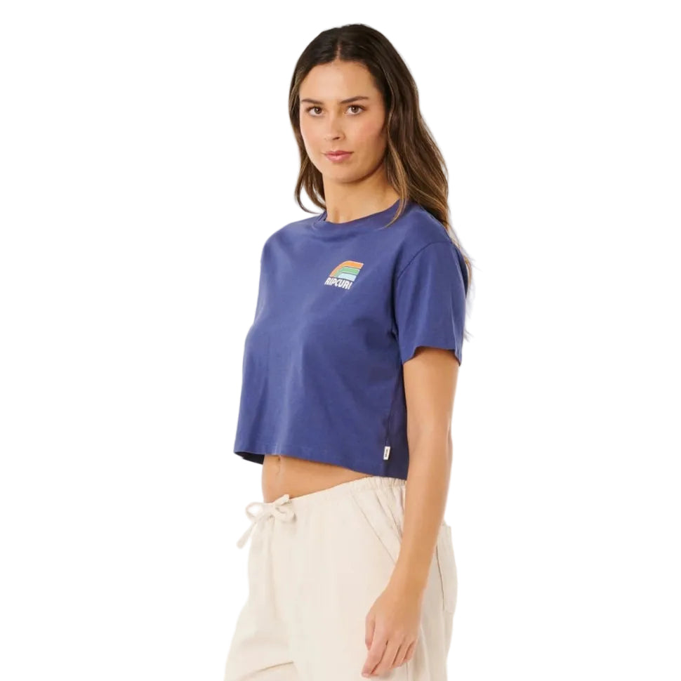Rip Curl Surf Side Cropped Tee - Navy