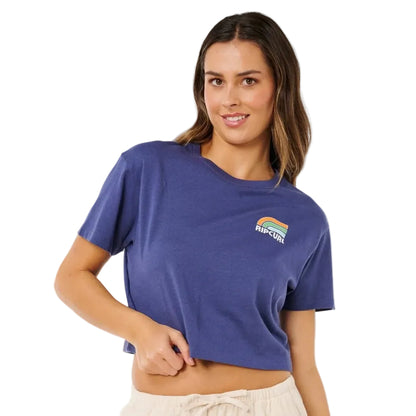 Rip Curl Surf Side Cropped Tee in Navy<