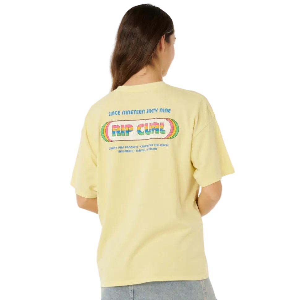 Rip Curl Surf Revival Heritage Tee - Pastel Yellow