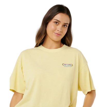 Rip Curl Surf Revival Heritage Tee - Pastel Yellow