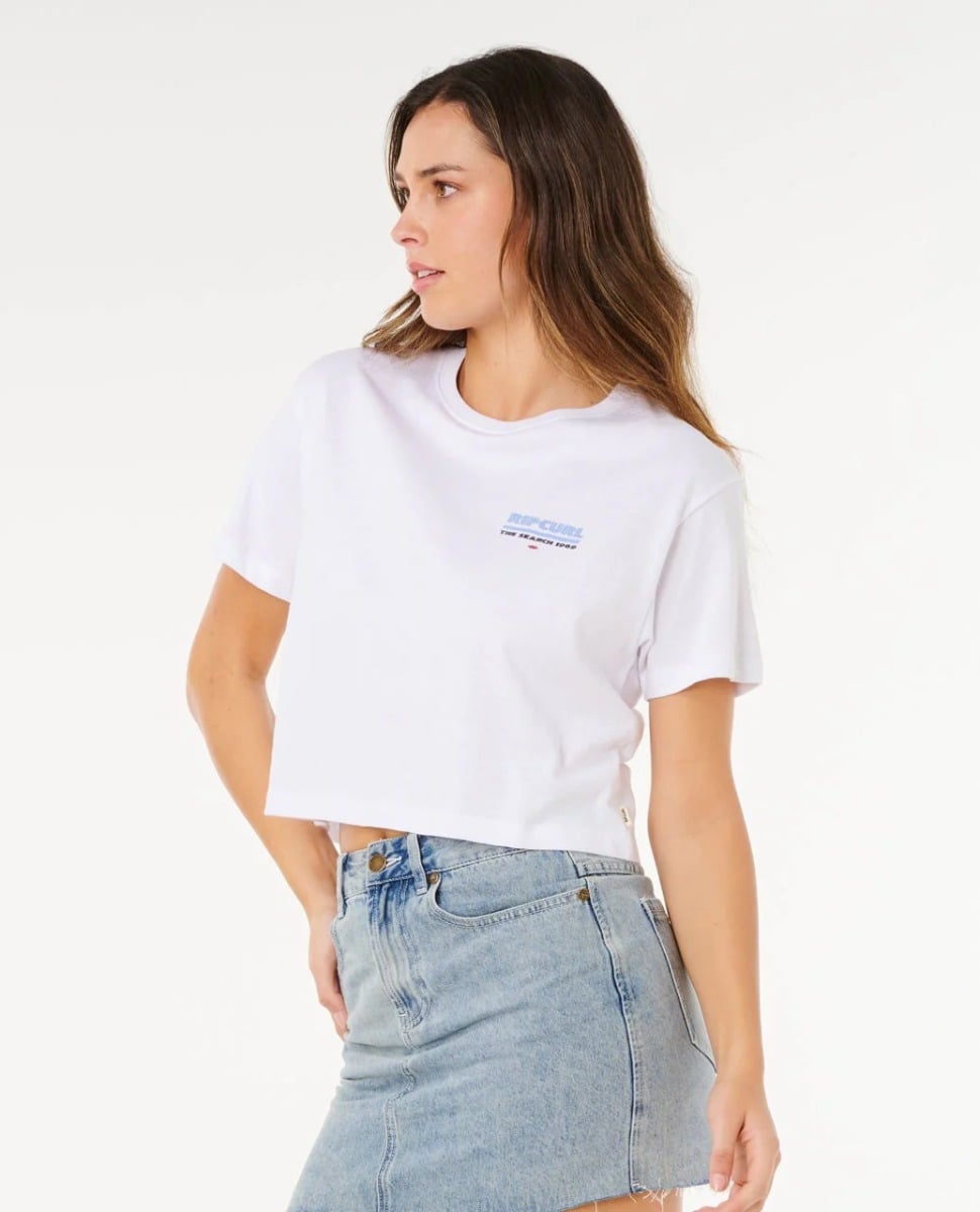 Rip Curl Hayley O Crop Tee - Optical White