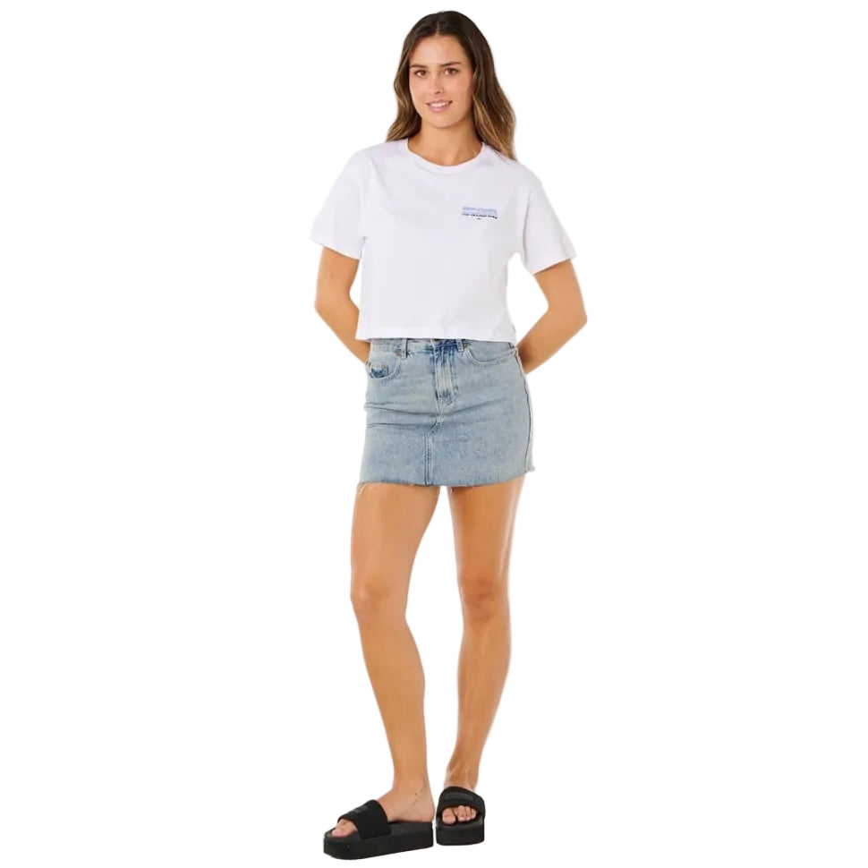 Rip Curl Hayley O Crop Tee - Optical White