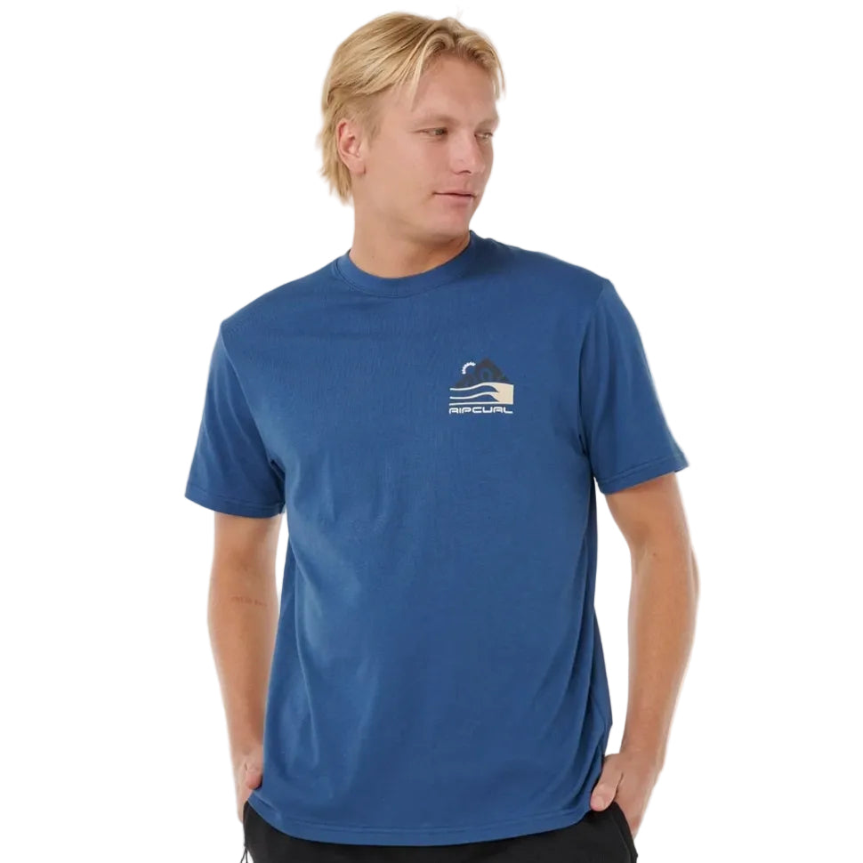 Rip Curl Vaporcool Search Range Tee - Light Navy