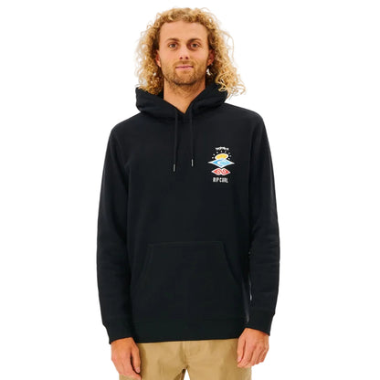 Rip Curl Search Icon Mens Hoodie - Black
