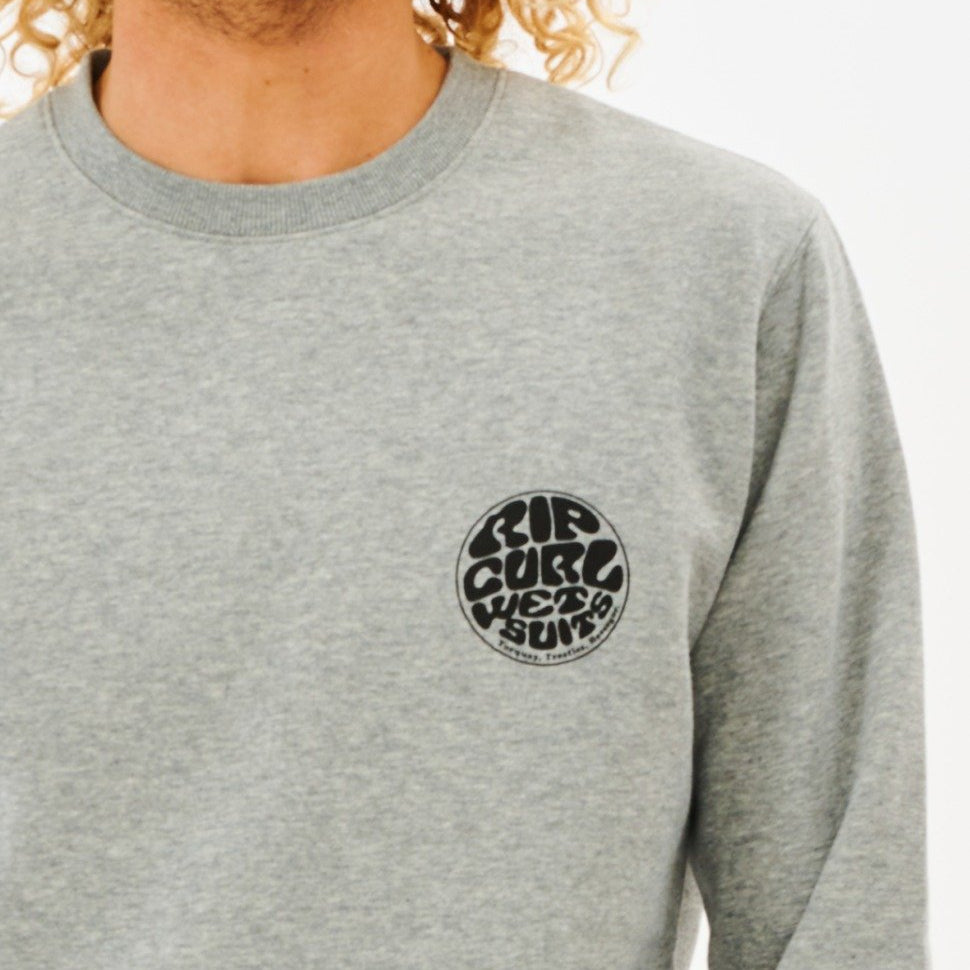 Rip Curl Men's Wetsuit Icon Crew Sweatshirt - Grey Marle
