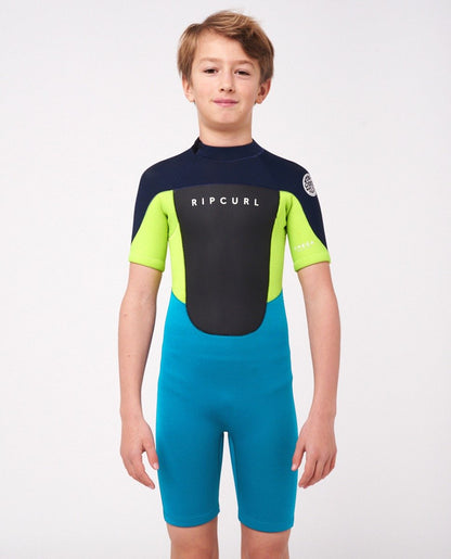 Rip Curl Omega 1/5mm Junior Boys Shorty Wetsuit - Navy - front