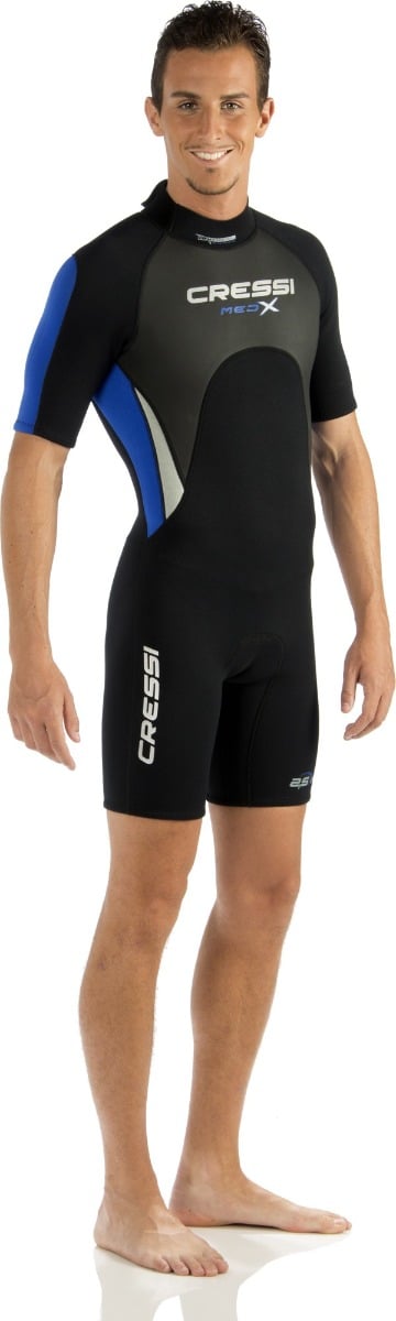 Cressi Med X 2.5mm Mens Shorty Wetsuit 2021 - Black/Blue