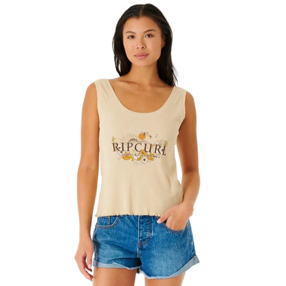Rip Curl Oceans Together Women's Ribbed Tank in Natural