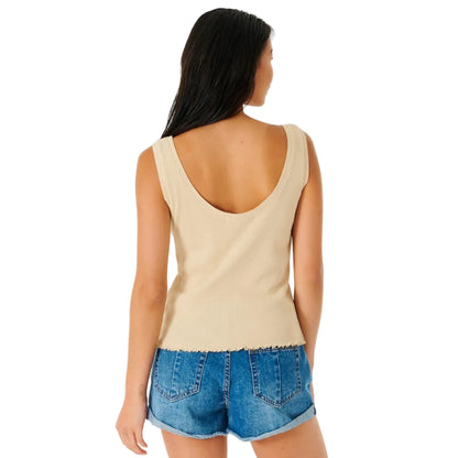 Rip Curl Oceans Together Women's Ribbed Tank - Natural