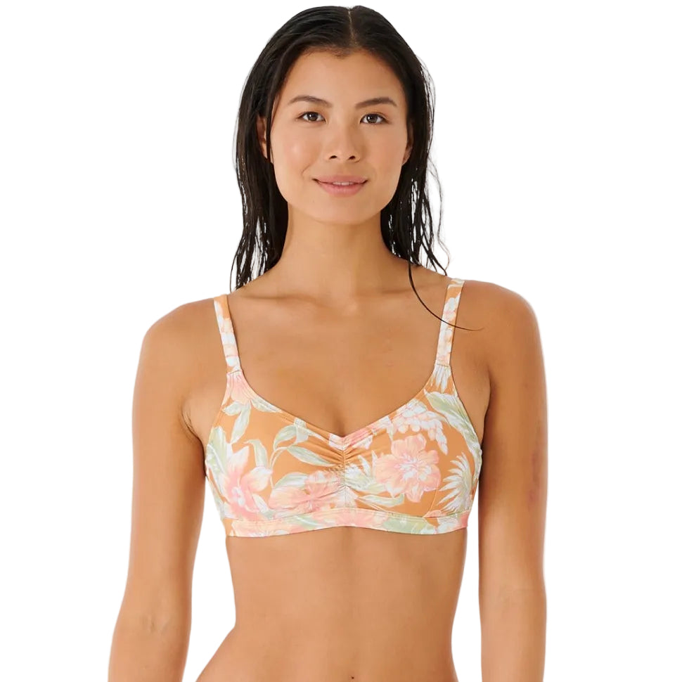 Rip Curl Always Summer D Cup Crop Bikini Top in Gold
