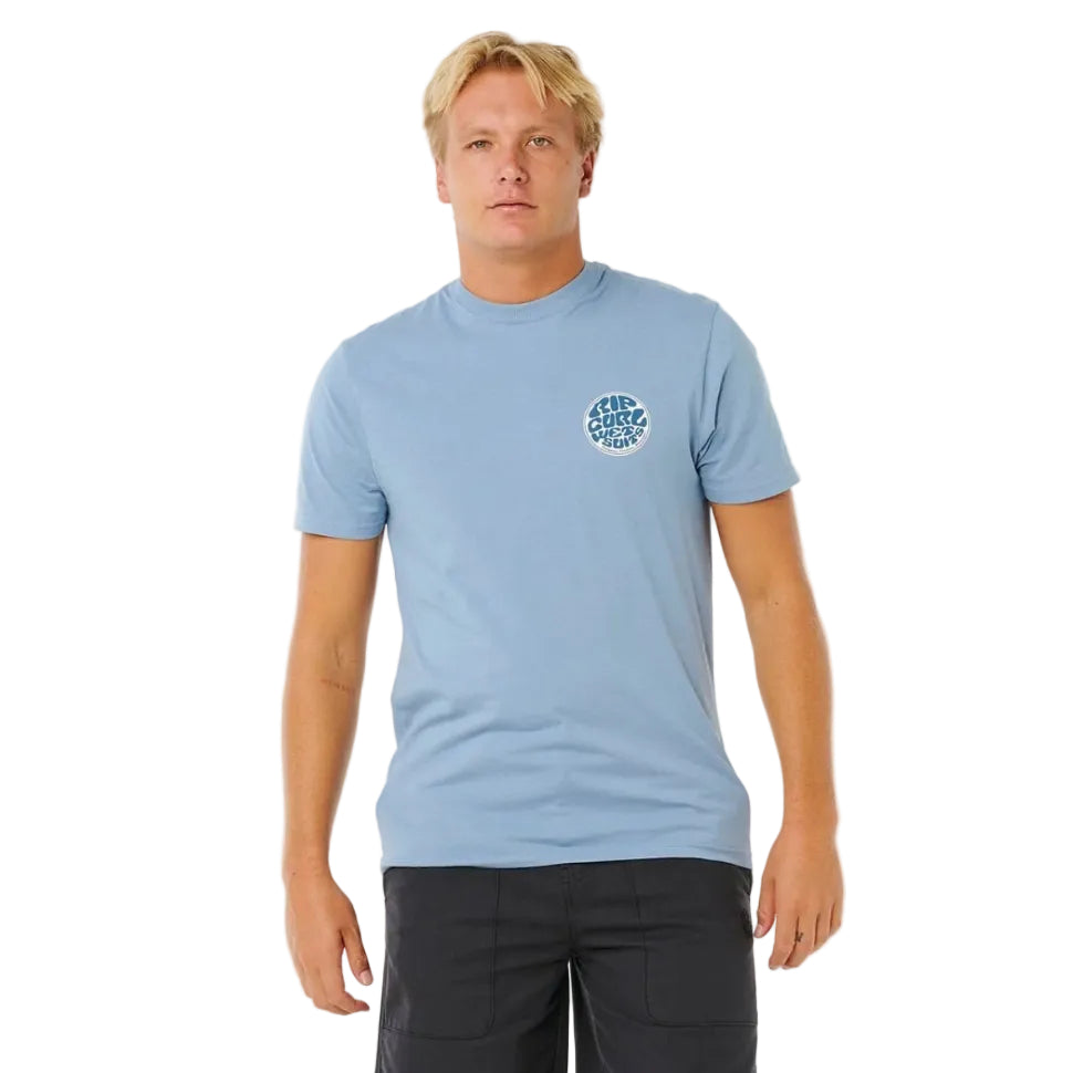 Rip Curl Wettie Passage Icon Tee in Faded Denim