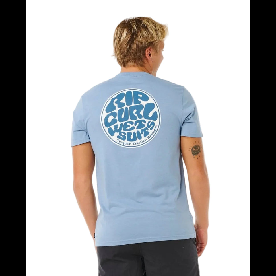Rip Curl Wettie Passage Icon Tee - Faded Denim