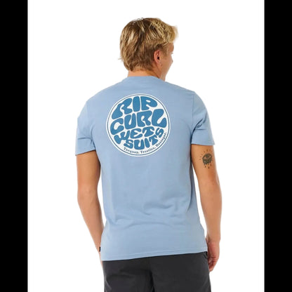 Rip Curl Wettie Passage Icon Tee - Faded Denim