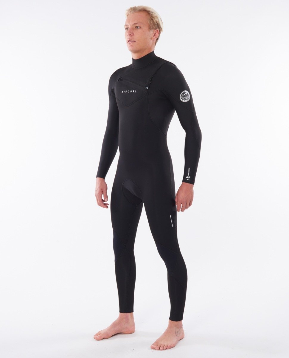 Rip Curl Dawn Patrol Perf Chest Zip 3/2mm Wetsuit in Black