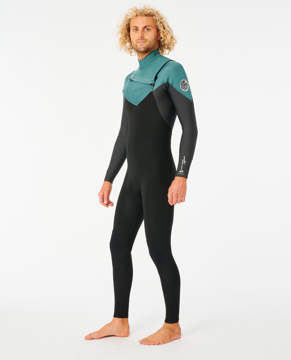 Rip Curl Dawn Patrol Performance 4/3mm Mens Chest Zip Wetsuit - Muted Green