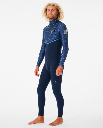 Rip Curl E Bomb 3/2mm Mens Zip Free Summer Wetsuit - Dark Navy