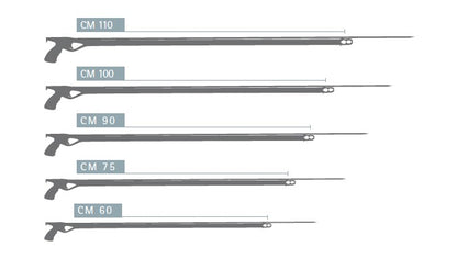 Cressi Comanche Rail Rubber Speargun - sizes