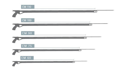 Cressi Comanche Rail Rubber Speargun - sizes