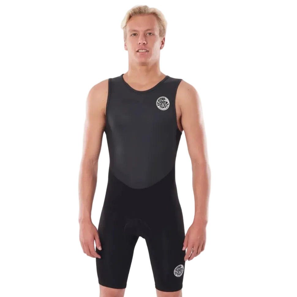 Rip Curl Dawn Patrol Mens Short John 2mm Shorty Wetsuit in Black