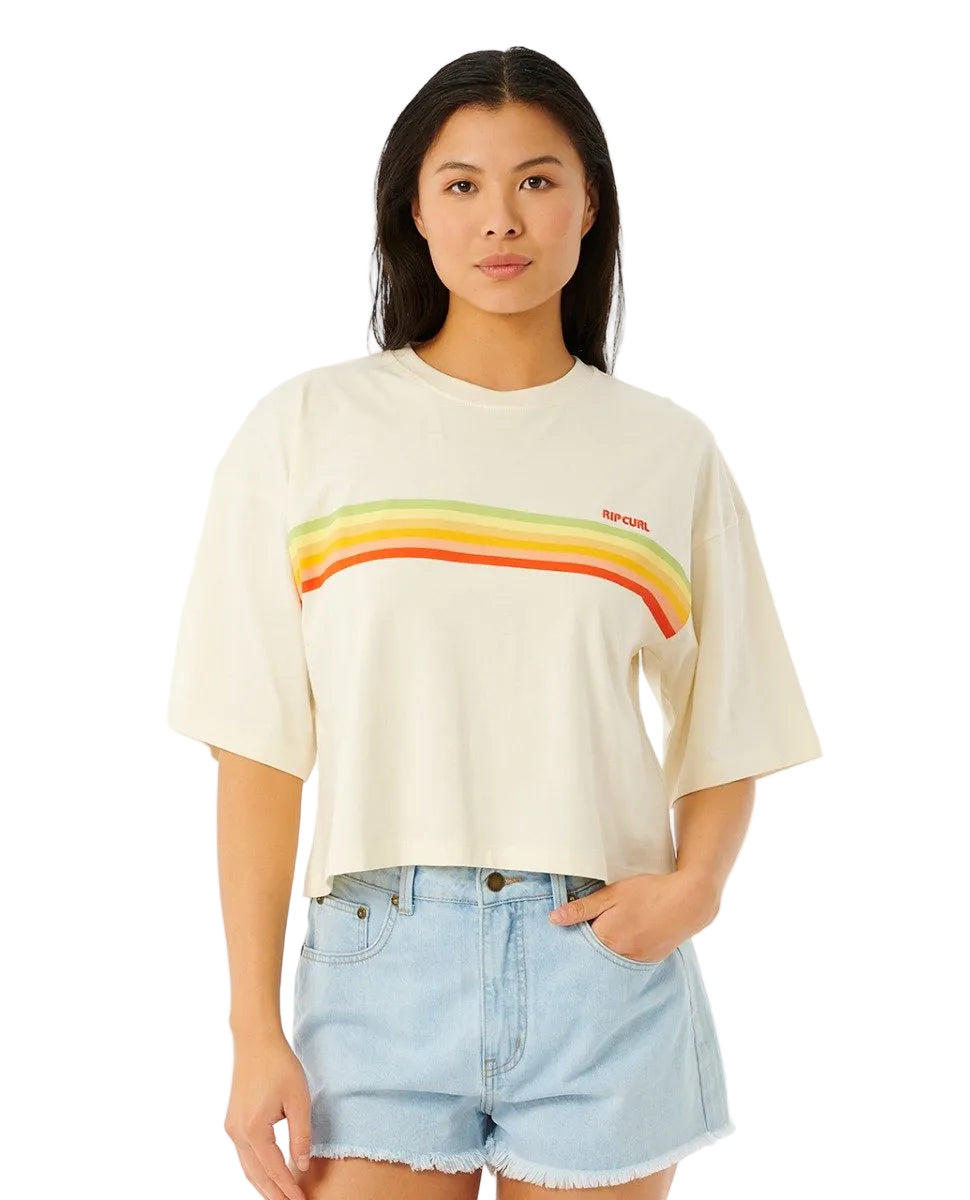 Rip Curl Eventide Heritage Womens Crop Tee - Bone