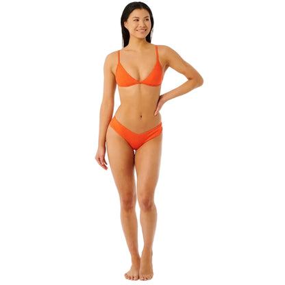 Rip Curl Premium Surf Banded Fixed Triangle Bikini Top - Hot Orange