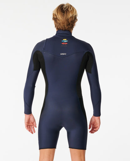 Rip Curl Men's Dawn Patrol Long Sleeve 2mm Chest Zip Shorty Wetsuit 2024 - Navy