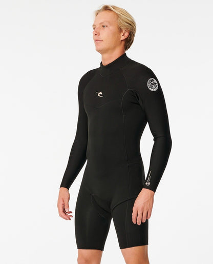 Rip Curl Men's Dawn Patrol Long Sleeve 2mm Back Zip Shorty Wetsuit 2024 - Black