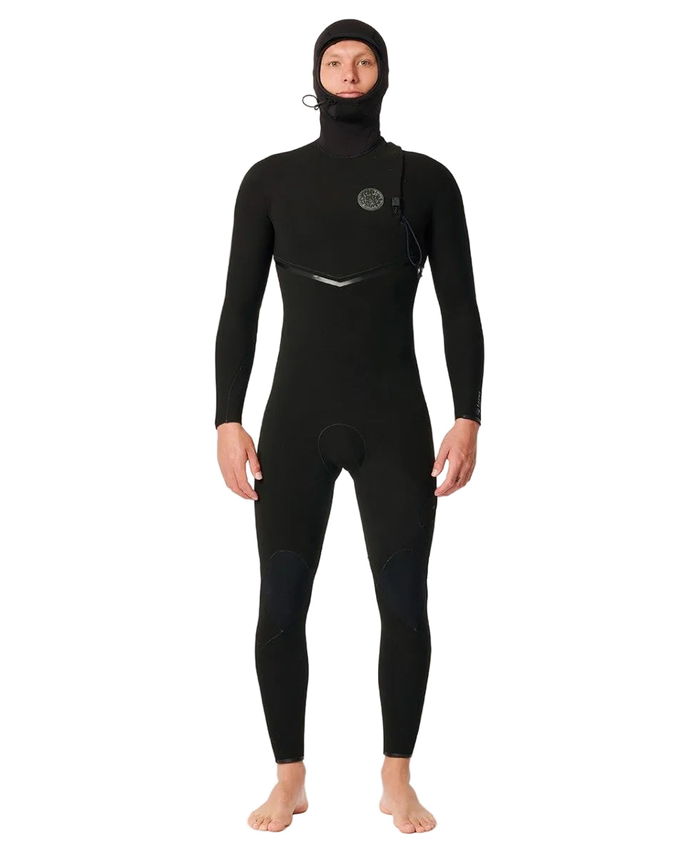 Rip Curl E Bomb 5/4mm Hooded Zip Free Winter Wetsuit in Black