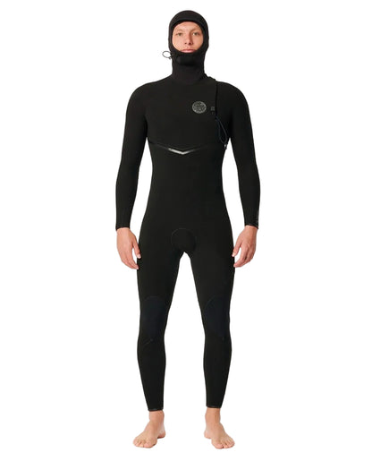Rip Curl E Bomb 5/4mm Hooded Zip Free Winter Wetsuit in Black