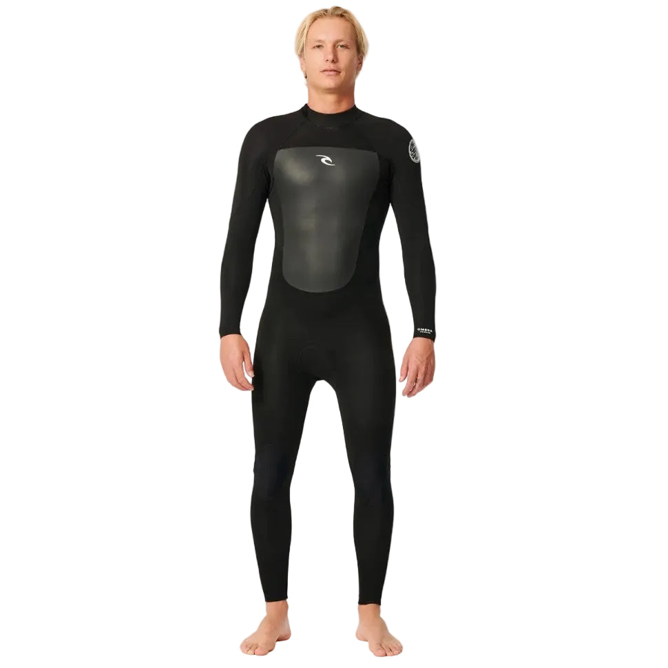 Rip Curl Omega 4/3mm Mens Back Zip Wetsuit - Black