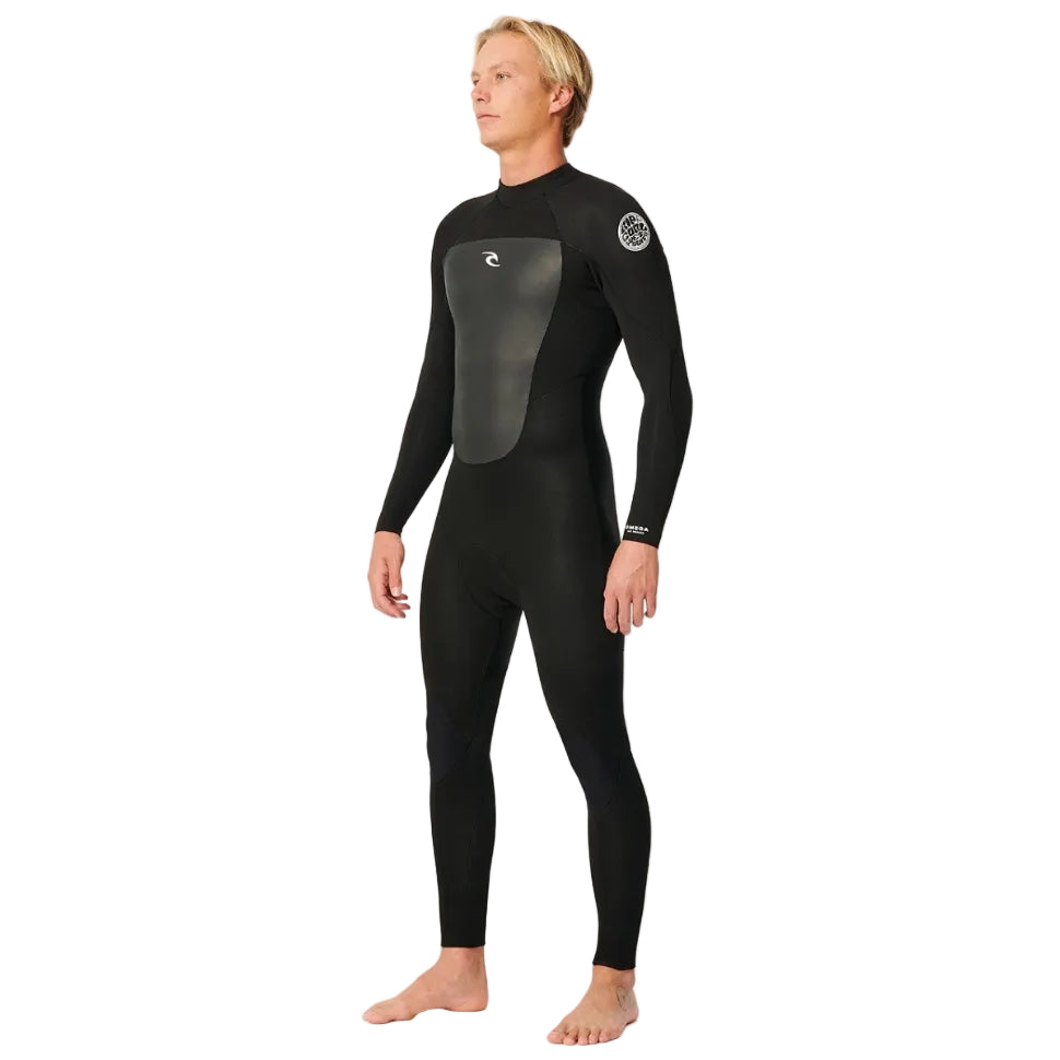 Rip Curl Omega 4/3mm Men's Back Zip Wetsuit - Black