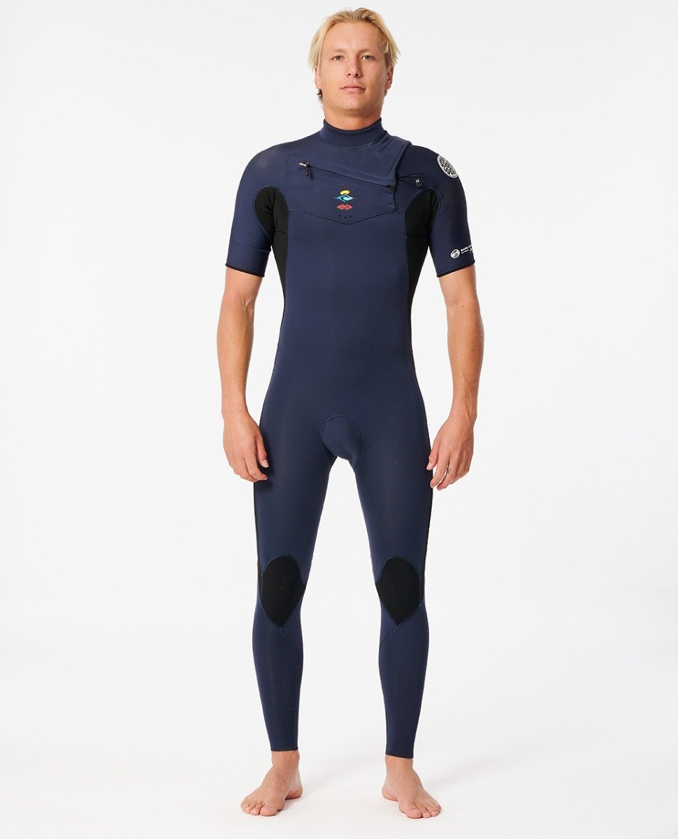 Rip Curl Dawn Patrol Performance 2/2mm Mens  Chest Zip Summer Wetsuit - Dark Navy