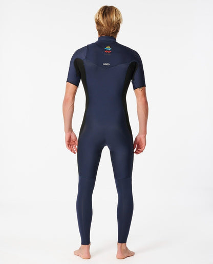Rip Curl Dawn Patrol Performance 2/2mm Men's Chest Zip Summer Wetsuit 2024 - Dark Navy