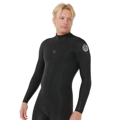 Rip Curl Dawn Patrol 2mm Men's Back Zip Long Arm Shorty Wetsuit - Black