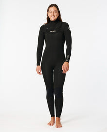 Rip Curl Womens Dawn Patrol Performance 4/3mm Chest Zip Wetsuit in Black
