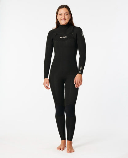 Rip Curl Womens Dawn Patrol Performance 4/3mm Chest Zip Wetsuit in Black