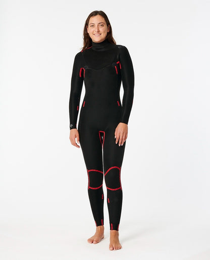 Rip Curl Women's Dawn Patrol Performance 4/3mm Chest Zip Wetsuit 2025 - Black