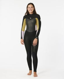 Womens Omega 4/3mm GBS Back Zip Wetsuit in Khaki