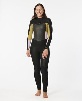 Womens Omega 4/3mm GBS Back Zip Wetsuit in Khaki