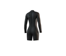 Mystic Brand Women's Back Zip Long Arm Flatlock 3/2mm Shorty Wetsuit - Black