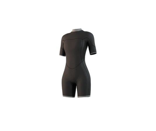 Mystic Brand Women's Back Zip Flatlock 3/2mm Shorty Wetsuit - Black