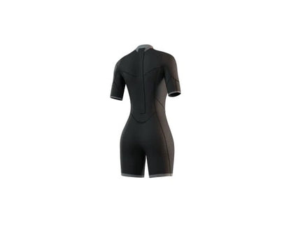 Mystic Brand Women's Back Zip Flatlock 3/2mm Shorty Wetsuit - Black