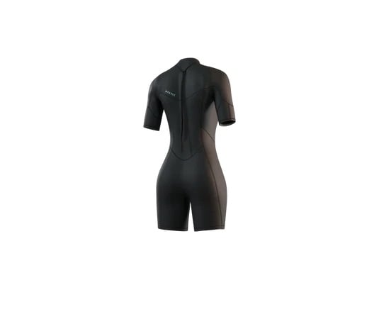 Mystic Brand Women's Back Zip Flatlock 3/2mm Shorty Wetsuit - Black