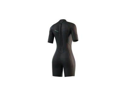 Mystic Brand Women's Back Zip Flatlock 3/2mm Shorty Wetsuit - Black