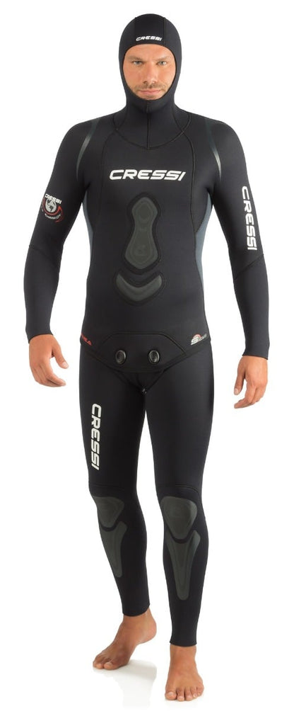 Cressi Apnea Mens 7mm Complete Dive Wetsuit 2021 - Black - Front