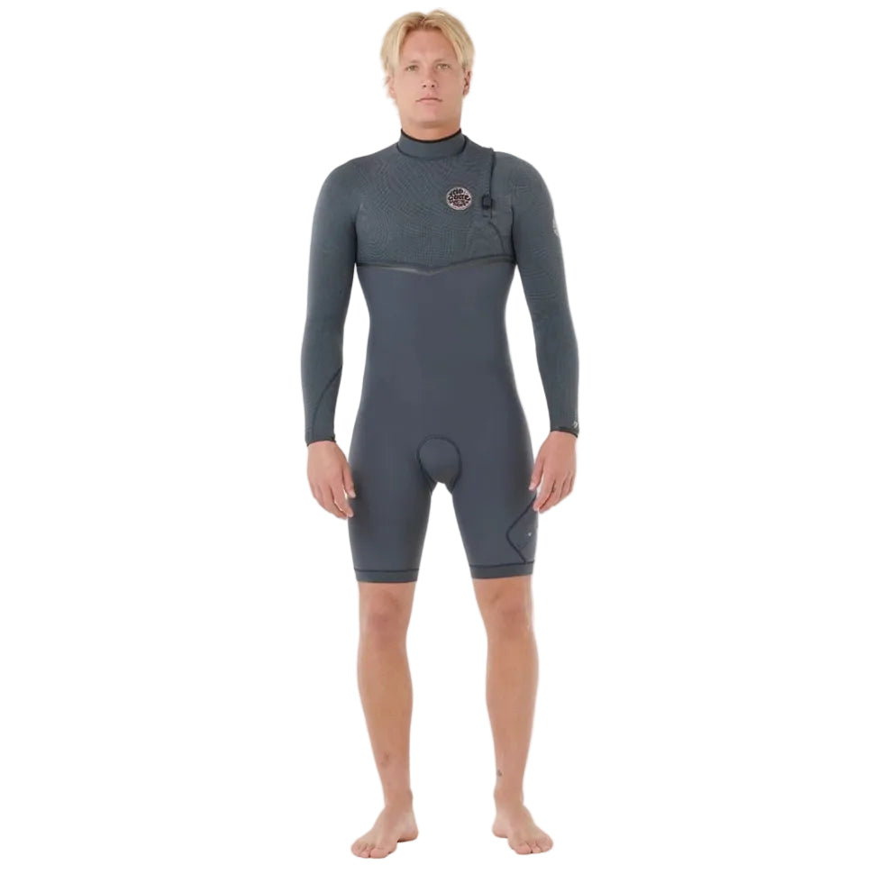 Rip Curl E-Bomb Zip-Free Long Sleeve 2mm Shorty in Iron