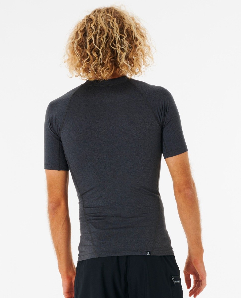 Rip Curl Dawn Patrol Perf Mens Short Sleeve UV Top - Black Marled
